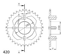 Supersprox Stahl-Kettenrad 420 - 35Z (schwarz)