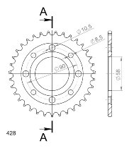 Supersprox Stahl-Kettenrad 428 - 35Z (schwarz)