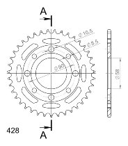 Supersprox acier roue d`entrainement 428 - 39Z (noir)