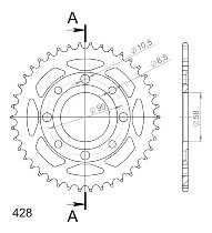 Supersprox acciaio rocchetto per catena 428 - 42Z (nero)