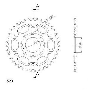 Supersprox Stealth rocchetto per catena 520 - 39Z (oro)