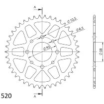 Supersprox aluminium roue d`entrainement 520 - 39Z (argent)