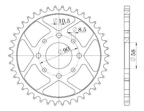 Supersprox acciaio rocchetto per catena 520 - 42Z (nero)