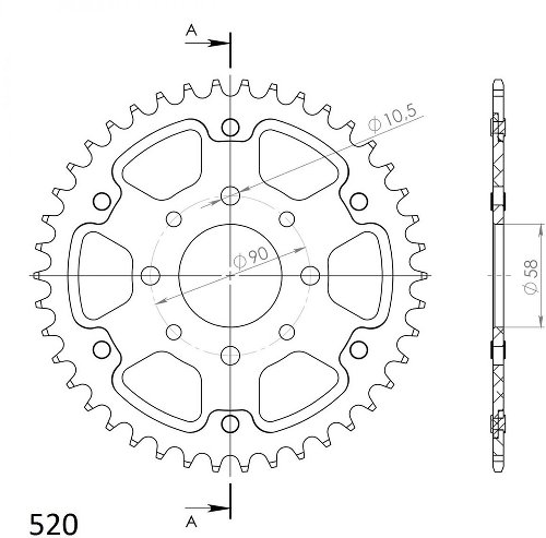 Supersprox Stealth rocchetto per catena 520 - 42Z (arancio)