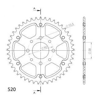 Supersprox Stealth rocchetto per catena 520 - 44Z (oro)