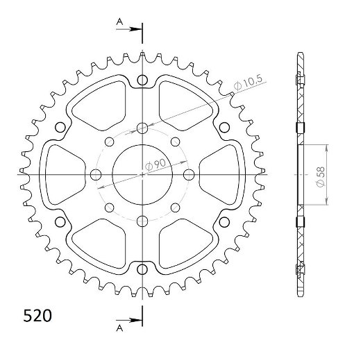 Supersprox Stealth rocchetto per catena 520 - 44Z (arancio)