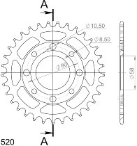 Supersprox acier roue d`entrainement 520 - 32Z (noir)