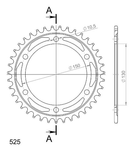 Supersprox Steel Chain wheel 525 - 39Z (black)