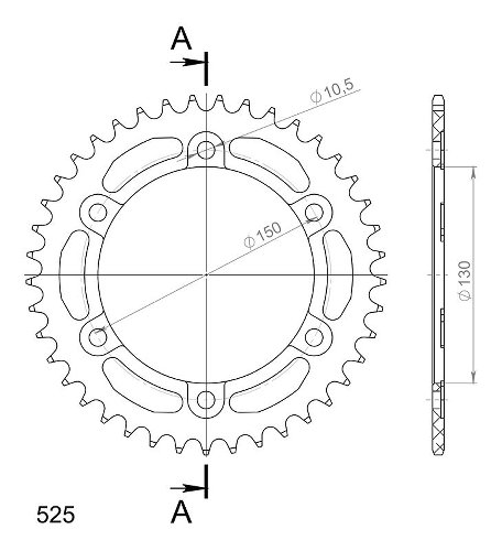 Supersprox Alu-Kettenrad 525 - 41Z (schwarz)