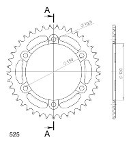 Supersprox aluminio rueda de cadena 525 - 41Z (negro)