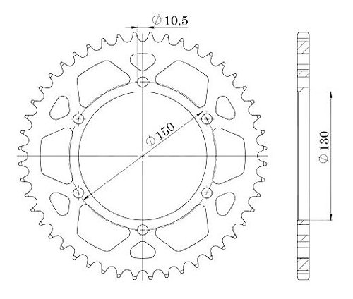 Supersprox acciaio rocchetto per catena 525 - 42Z (nero)