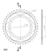 Supersprox Steel Chain wheel 525 - 43Z (black)