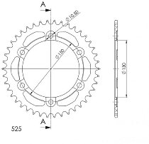 Supersprox aluminium roue d`entrainement 525 - 46Z (noir)