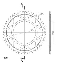 Supersprox acciaio rocchetto per catena 525 - 47Z (nero)