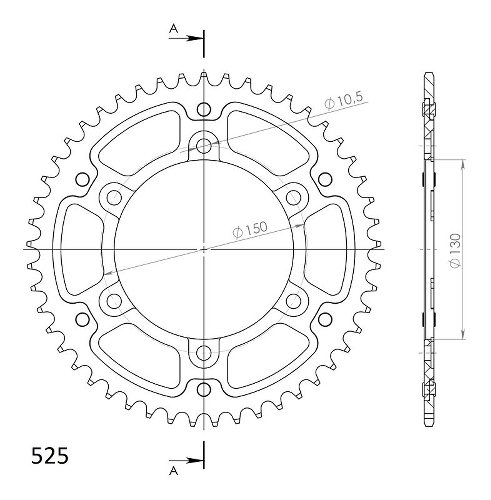 Supersprox Stealth Chain wheel 525 - 47Z (gold)