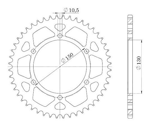 Supersprox Steel Chain wheel 525 - 48Z (black)