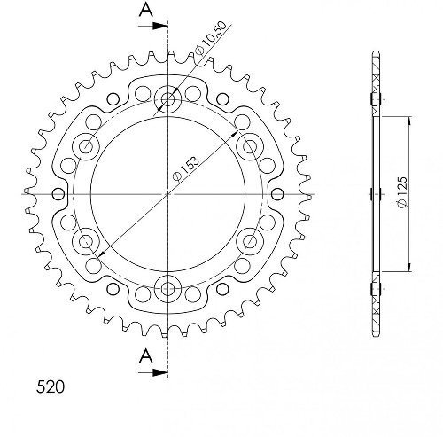 Supersprox Stealth rueda de cadena 520 - 39Z (azul)