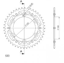 Supersprox Stealth rueda de cadena 520 - 39Z (azul)