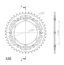 Supersprox Stealth rocchetto per catena 520 - 42Z (nero)