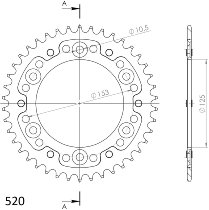 Supersprox Stealth rueda de cadena 520 - 42Z (rojo)