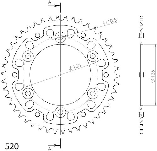 Supersprox Stealth Chain wheel 520 - 45Z (red)