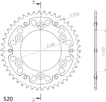 Supersprox Stealth rocchetto per catena 520 - 45Z (rosso)