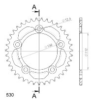 Supersprox aluminio rueda de cadena 530 - 39Z (negro)