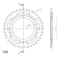 Supersprox Stealth rueda de cadena 530 - 39Z (rojo)