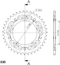 Supersprox Stealth rueda de cadena 530 - 40Z (azul)