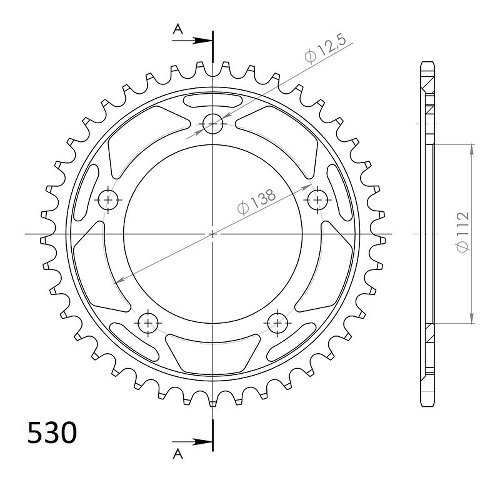 Supersprox Steel Chain wheel 530 - 41Z (black)