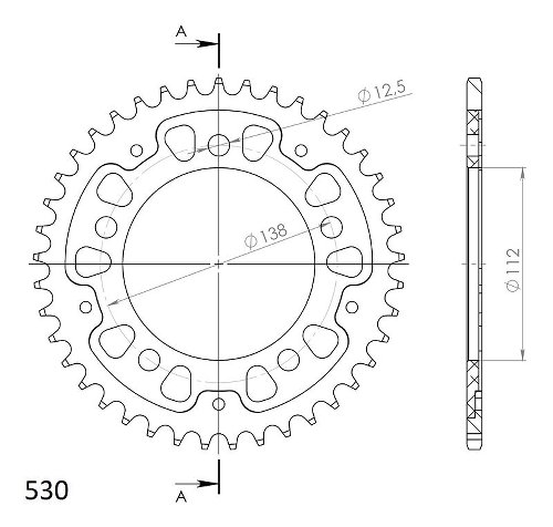 Supersprox Stealth rueda de cadena 530 - 41Z (negro)