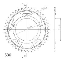 Supersprox acier roue d`entrainement 530 - 42Z (noir)