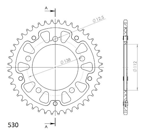 Supersprox Stealth rocchetto per catena 530 - 42Z (nero)