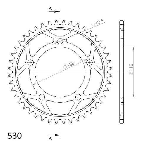 Supersprox acier roue d`entrainement 530 - 44Z (noir)