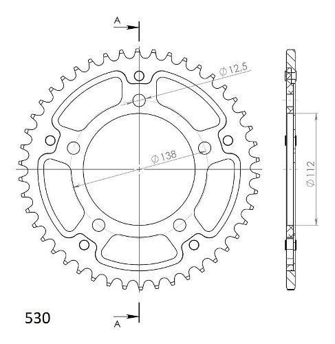 Supersprox Stealth Chain wheel 530 - 45Z (red)