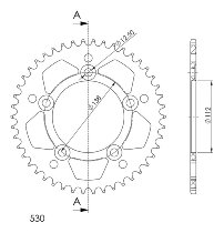 Supersprox aluminium roue d`entrainement 530 - 46Z (noir)