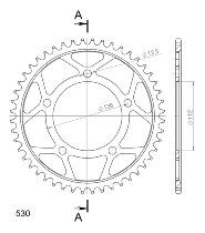 Supersprox acciaio rocchetto per catena 530 - 48Z (nero)