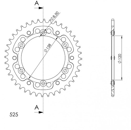 Supersprox Stealth Chain wheel 525 - 38Z (black)