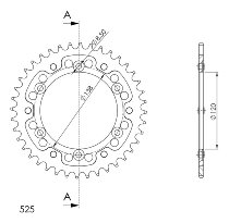 Supersprox Stealth rocchetto per catena 525 - 40Z (oro)