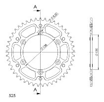 Supersprox Stealth Chain wheel 525 - 45Z (gold)