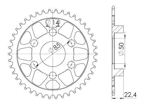 Supersprox acier roue d`entrainement 415 - 46Z (noir)