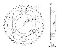 Supersprox acciaio rocchetto per catena 520 - 36Z (nero)