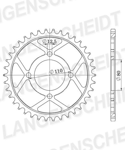 Supersprox acier roue d`entrainement 630 - 38Z (noir)