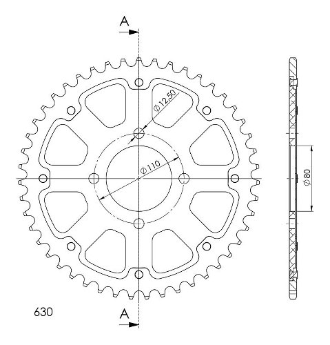 Supersprox Stealth Chain wheel 530 - 47Z (gold)