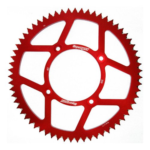 Supersprox aluminio rueda de cadena 428 - 63Z (rojo)