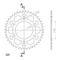 Supersprox alluminio rocchetto per catena 520 - 43Z (rosso)