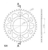 Supersprox alluminio rocchetto per catena 520 - 44Z (rosso)