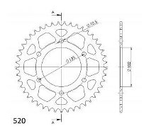 Supersprox alluminio rocchetto per catena 520 - 45Z (rosso)