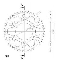 Supersprox alluminio rocchetto per catena 520 - 46Z (rosso)
