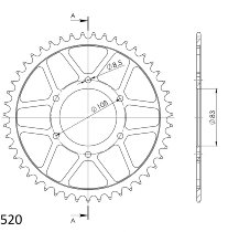 Supersprox acier roue d`entrainement 520 - 44Z (noir)